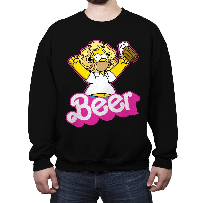 Beerbie - Crew Neck Sweatshirt Crew Neck Sweatshirt RIPT Apparel Small / Black
