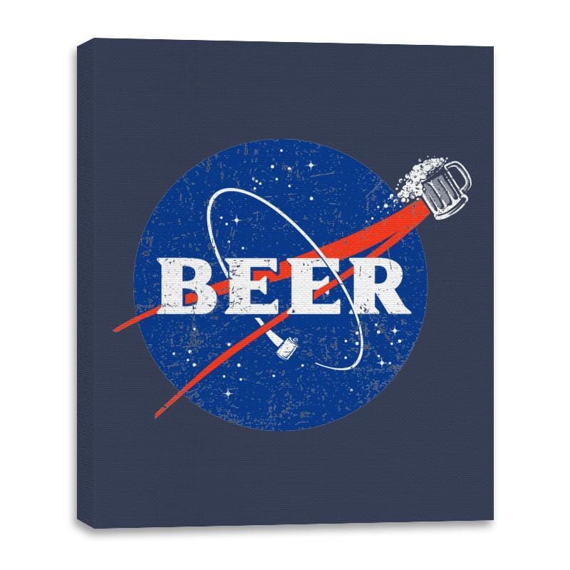 Beers in Space - Canvas Wraps Canvas Wraps RIPT Apparel 16x20 / Navy