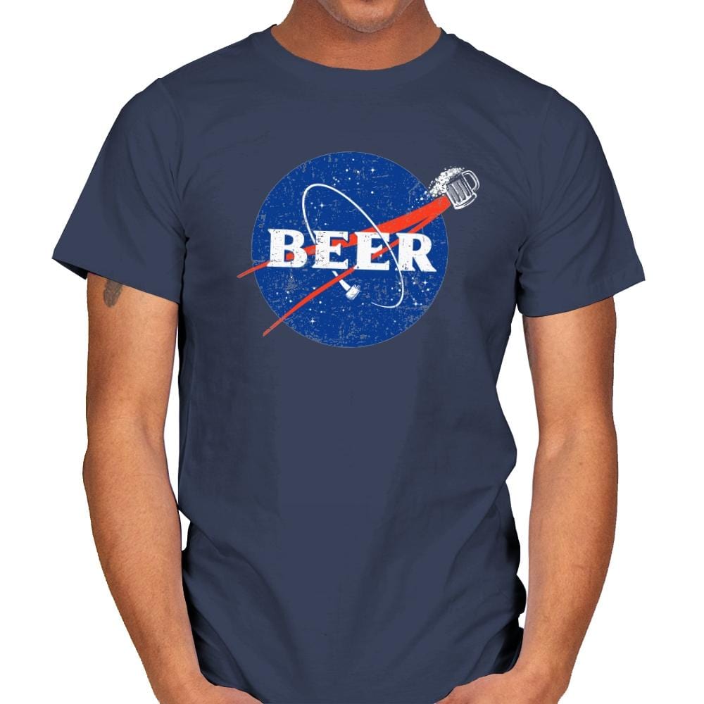 Beers in Space - Mens T-Shirts RIPT Apparel Small / Navy
