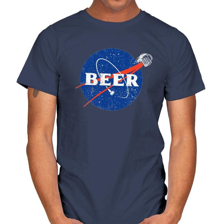 Beers in Space - Mens T-Shirts RIPT Apparel Small / Navy