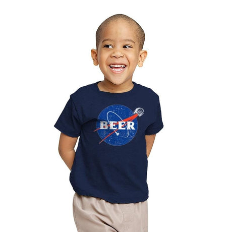 Beers in Space - Youth T-Shirts RIPT Apparel X-small / Navy