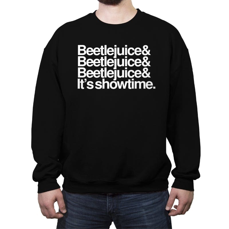 Beetlejuice Helvetica - Crew Neck Sweatshirt Crew Neck Sweatshirt RIPT Apparel Small / Black