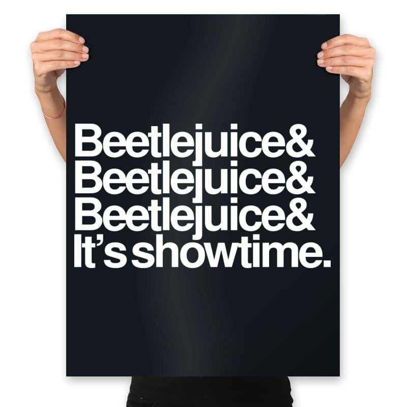 Beetlejuice Helvetica - Prints Posters RIPT Apparel 18x24 / Black