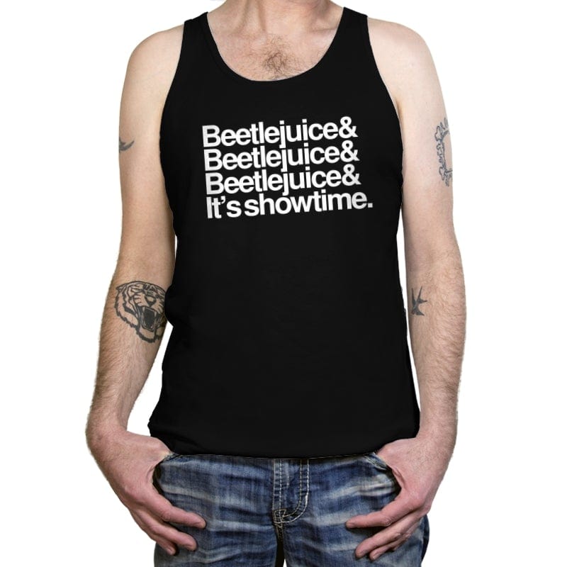 Beetlejuice Helvetica - Tanktop Tanktop RIPT Apparel X-Small / Black