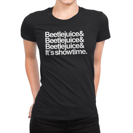 Beetlejuice Helvetica - Womens Premium T-Shirts RIPT Apparel Small / Black