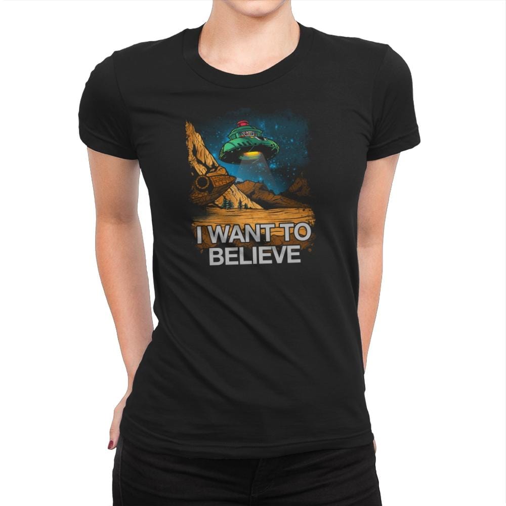 Believe In the Cosmos Exclusive - Womens Premium T-Shirts RIPT Apparel Small / Black