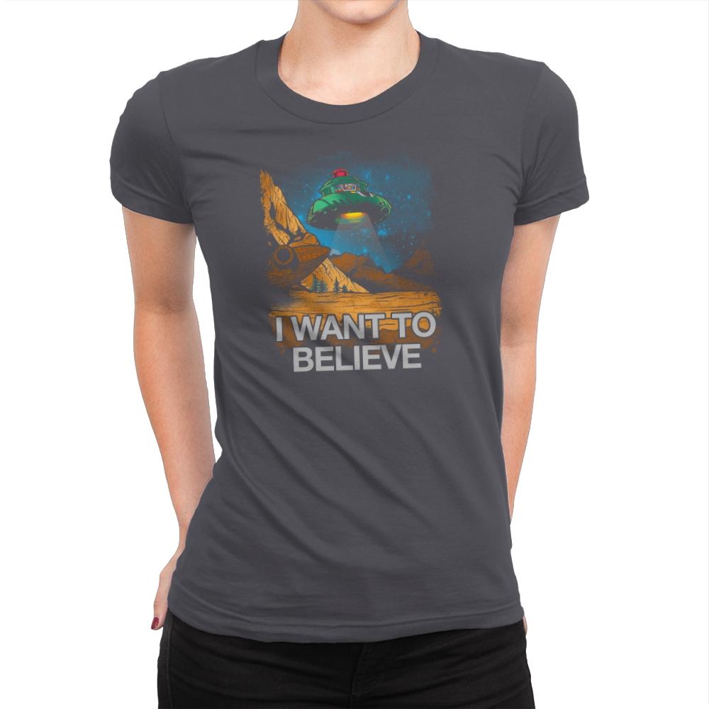 Believe In the Cosmos Exclusive - Womens Premium T-Shirts RIPT Apparel Small / Heavy Metal