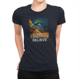 Believe In the Cosmos Exclusive - Womens Premium T-Shirts RIPT Apparel Small / Midnight Navy