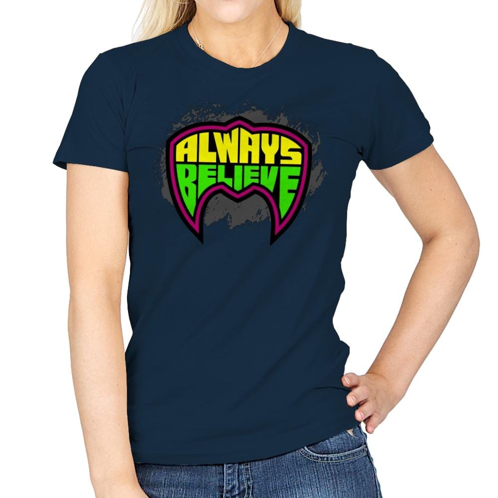 Believe in the Power - Womens T-Shirts RIPT Apparel Small / Navy