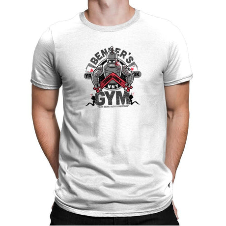 Bender's Gym Exclusive - Mens Premium T-Shirts RIPT Apparel Small / White