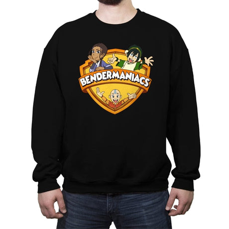 Bendermaniacs - Crew Neck Sweatshirt Crew Neck Sweatshirt RIPT Apparel Small / Black