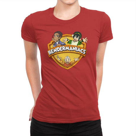 Bendermaniacs - Womens Premium T-Shirts RIPT Apparel Small / Red