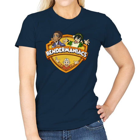 Bendermaniacs - Womens T-Shirts RIPT Apparel Small / Navy
