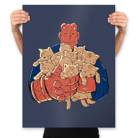 Best Cat Dad Ever - Prints Posters RIPT Apparel 18x24 / Navy