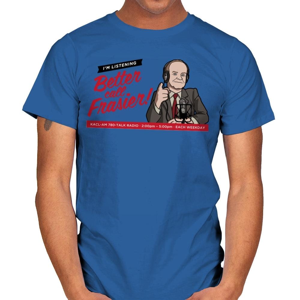 Better Call Frasier! - Mens T-Shirts RIPT Apparel Small / Royal