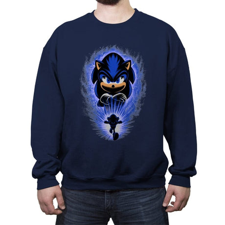 Big Blue Blur - Crew Neck Sweatshirt Crew Neck Sweatshirt RIPT Apparel Small / Navy