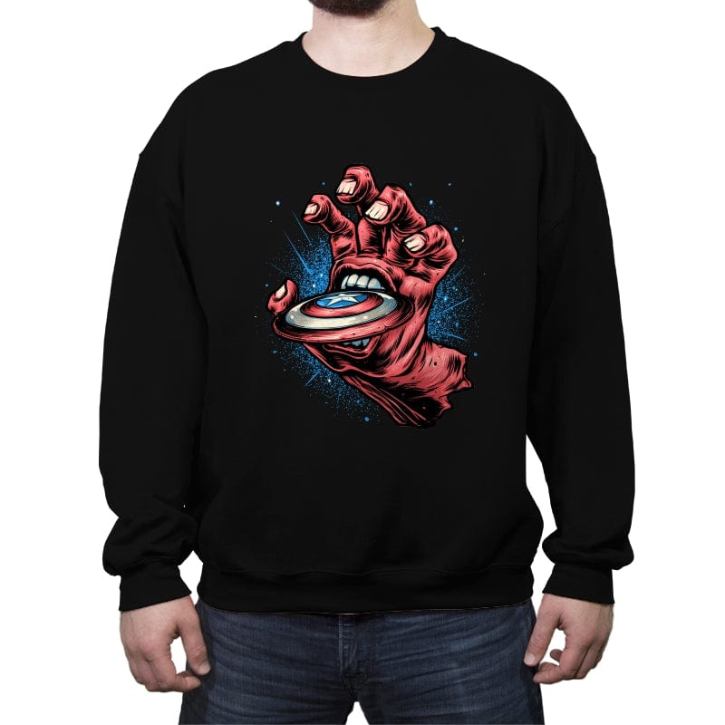 Big Red Hand - Crew Neck Sweatshirt Crew Neck Sweatshirt RIPT Apparel Small / Black