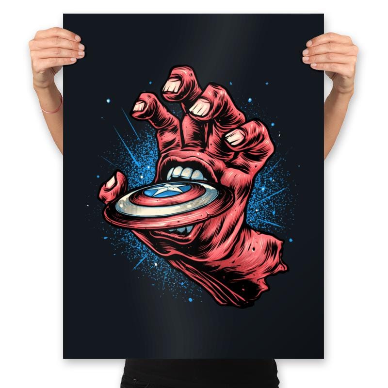 Big Red Hand - Prints Posters RIPT Apparel 18x24 / Black