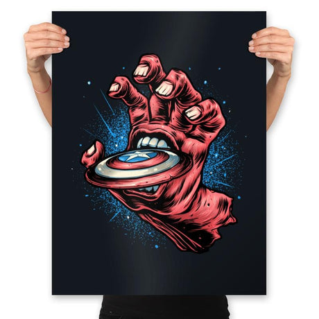 Big Red Hand - Prints Posters RIPT Apparel 18x24 / Black