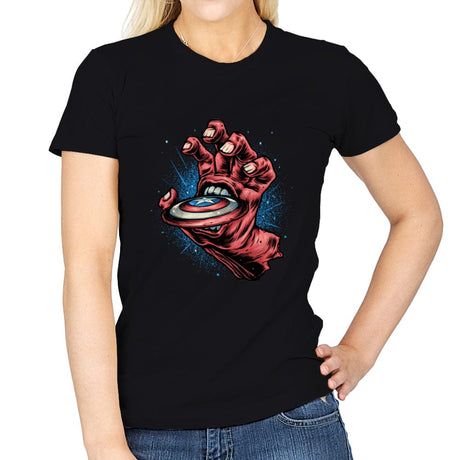 Big Red Hand - Womens T-Shirts RIPT Apparel Small / Black