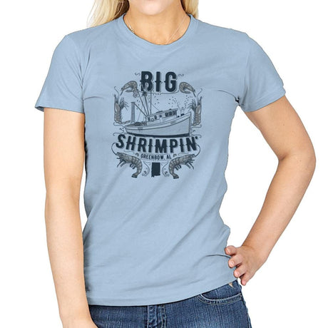 Big Shrimpin' Exclusive - Womens T-Shirts RIPT Apparel Small / Light Blue