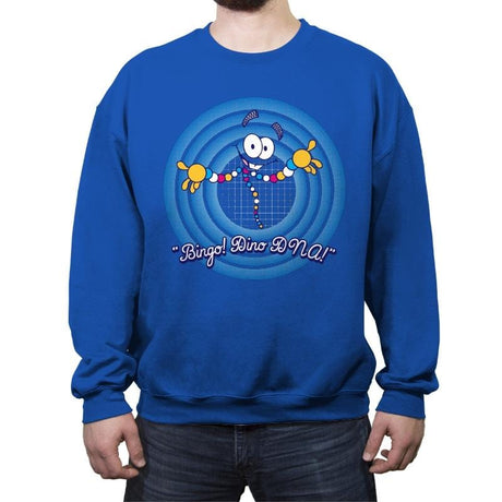 Bingo! Dino DNA! - Crew Neck Sweatshirt Crew Neck Sweatshirt RIPT Apparel Small / Royal