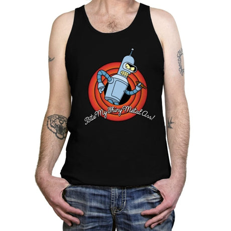 Bite My Shiny Metal Ass, Folks! - Tanktop Tanktop RIPT Apparel X-Small / Black