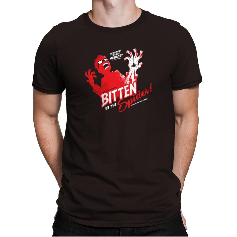 Bitten by the Spider Exclusive - Mens Premium T-Shirts RIPT Apparel Small / Dark Chocolate
