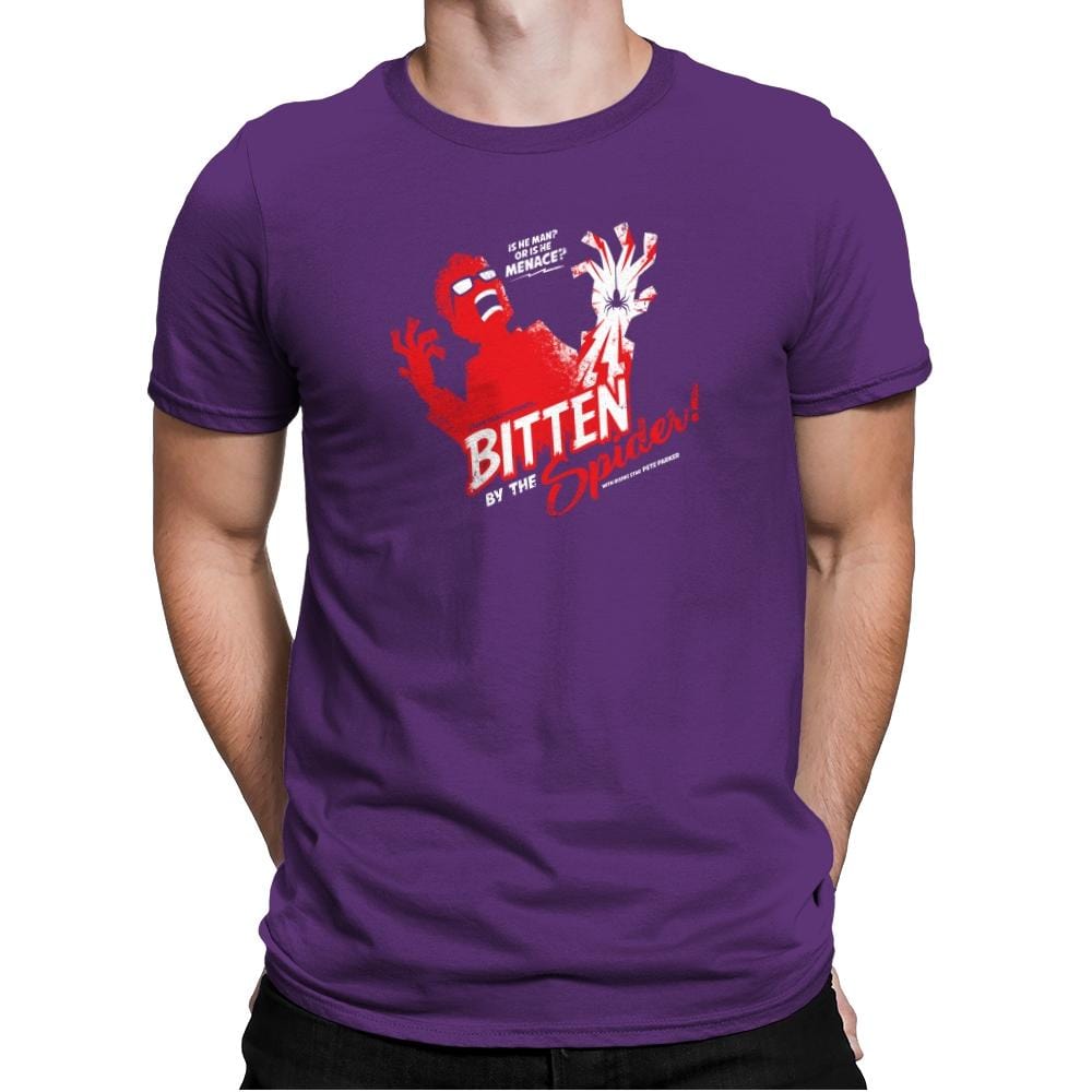 Bitten by the Spider Exclusive - Mens Premium T-Shirts RIPT Apparel Small / Purple Rush
