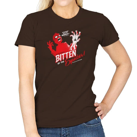 Bitten by the Spider Exclusive - Womens T-Shirts RIPT Apparel Small / Dark Chocolate