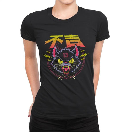 Black Cat - Womens Premium T-Shirts RIPT Apparel Small / Black