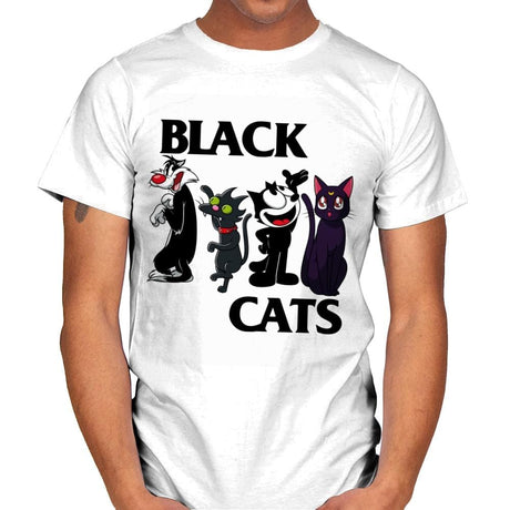 Black Cats - Mens T-Shirts RIPT Apparel Small / White
