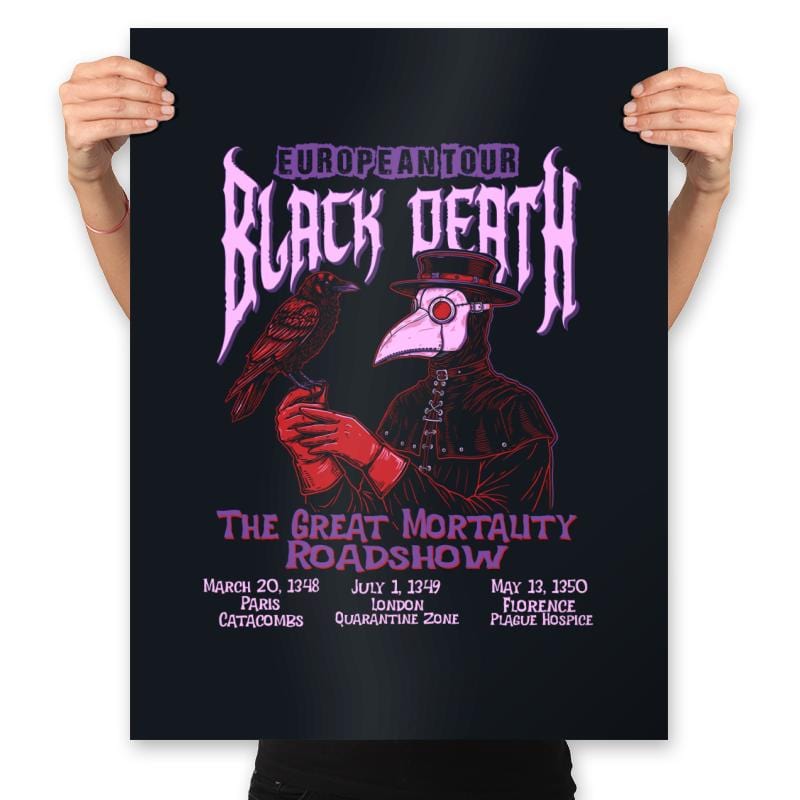 Black Death Tour - Prints Posters RIPT Apparel 18x24 / Black