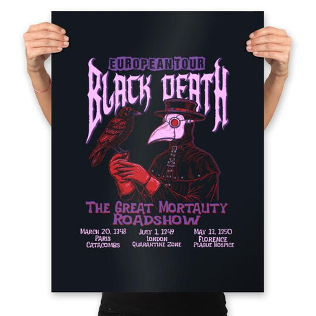 Black Death Tour - Prints Posters RIPT Apparel 18x24 / Black