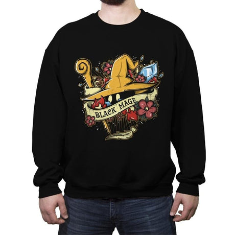 Black Mage - Crew Neck Sweatshirt Crew Neck Sweatshirt RIPT Apparel