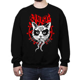 Black Metal Cat - Crew Neck Sweatshirt Crew Neck Sweatshirt RIPT Apparel Small / Black