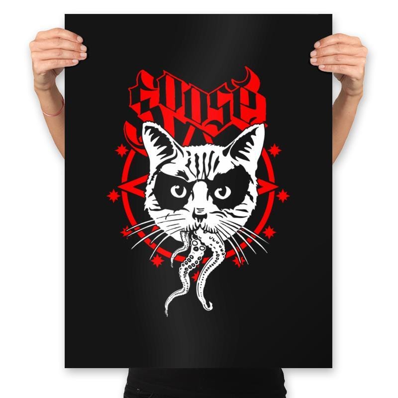 Black Metal Cat - Prints Posters RIPT Apparel 18x24 / Black