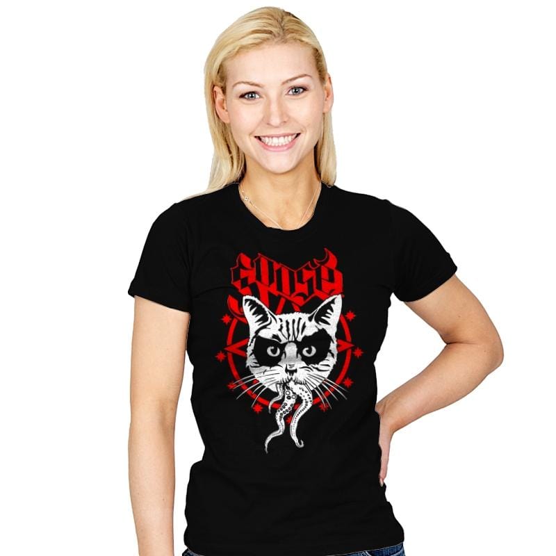 Black Metal Cat - Womens T-Shirts RIPT Apparel