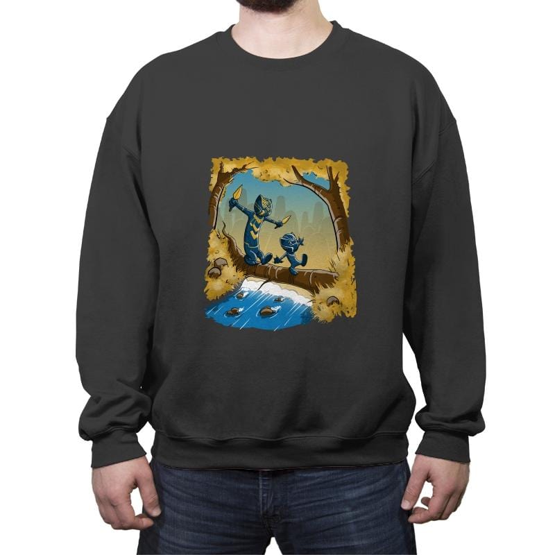 Black P. And Golden Jag - Crew Neck Sweatshirt Crew Neck Sweatshirt RIPT Apparel Small / Charcoal
