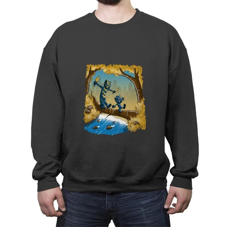 Black P. And Golden Jag - Crew Neck Sweatshirt Crew Neck Sweatshirt RIPT Apparel Small / Charcoal