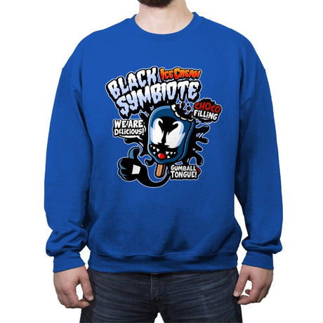Black Symbiote Ice Cream - Crew Neck Sweatshirt Crew Neck Sweatshirt RIPT Apparel Small / Royal