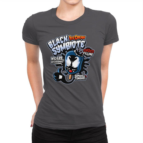 Black Symbiote Ice Cream - Womens Premium T-Shirts RIPT Apparel Small / Heavy Metal