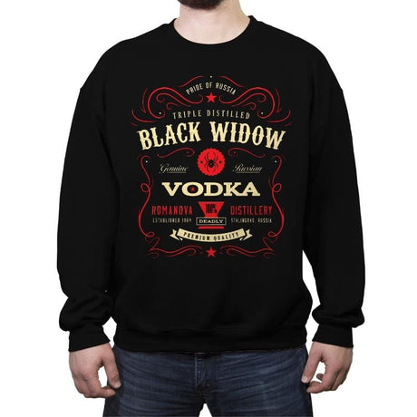 Black Widow Vodka - Crew Neck Sweatshirt Crew Neck Sweatshirt RIPT Apparel