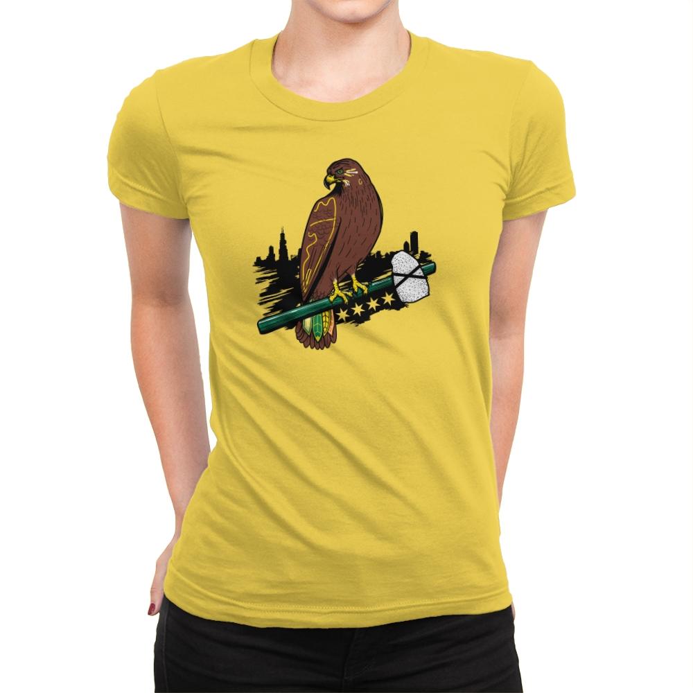 Blackhawk Dynasty Exclusive - Womens Premium T-Shirts RIPT Apparel Small / Vibrant Yellow