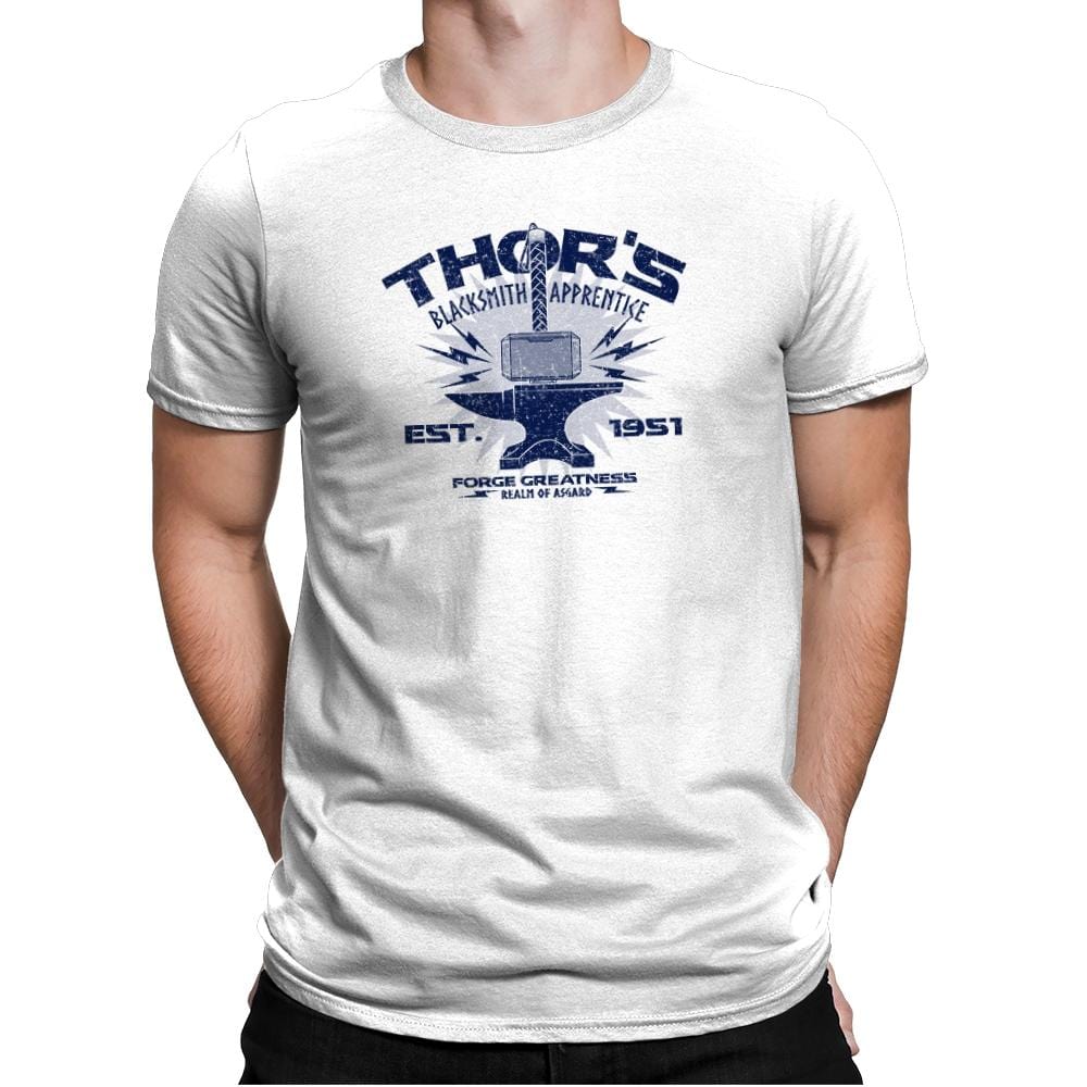 Blacksmith Apprentice Exclusive - Mens Premium T-Shirts RIPT Apparel Small / White