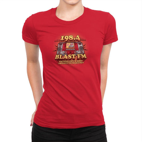 Blast FM Exclusive - Womens Premium T-Shirts RIPT Apparel Small / Red