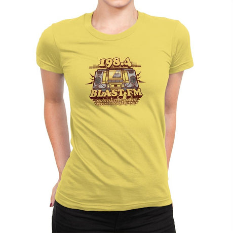 Blast FM Exclusive - Womens Premium T-Shirts RIPT Apparel Small / Vibrant Yellow