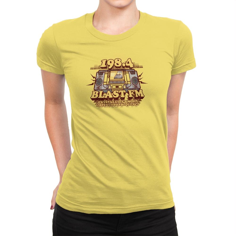 Blast FM Exclusive - Womens Premium T-Shirts RIPT Apparel Small / Vibrant Yellow