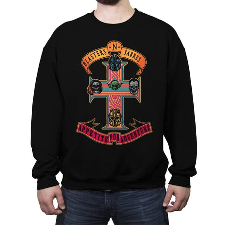 Blasters N' Sabres - Crew Neck Sweatshirt Crew Neck Sweatshirt RIPT Apparel Small / Black