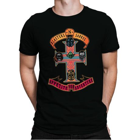 Blasters N' Sabres - Mens Premium T-Shirts RIPT Apparel Small / Black